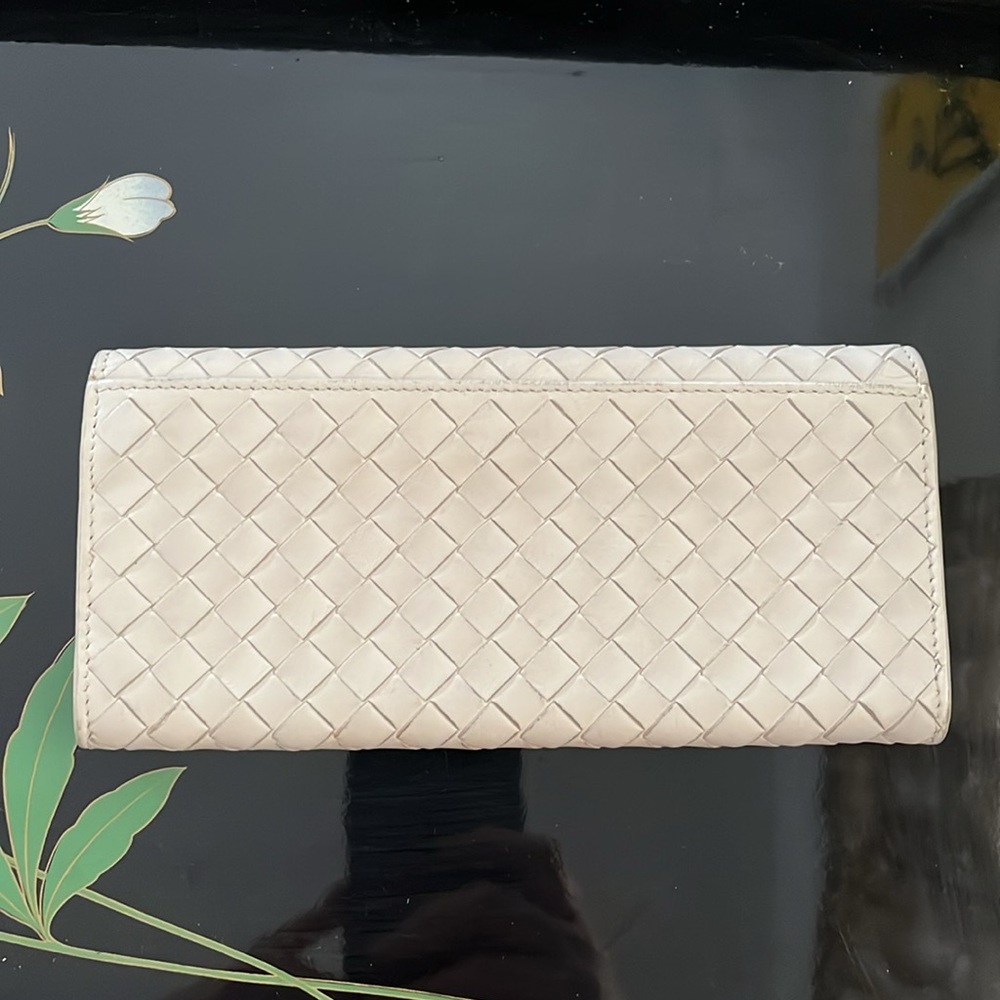 Bottega Veneta Cream Woven Clutch